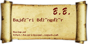 Bajári Böngér névjegykártya